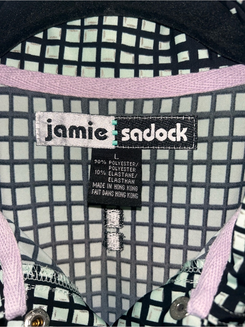 jamie sadock sea green and black Grid Short Sleeve Polo - Picture 5 of 9